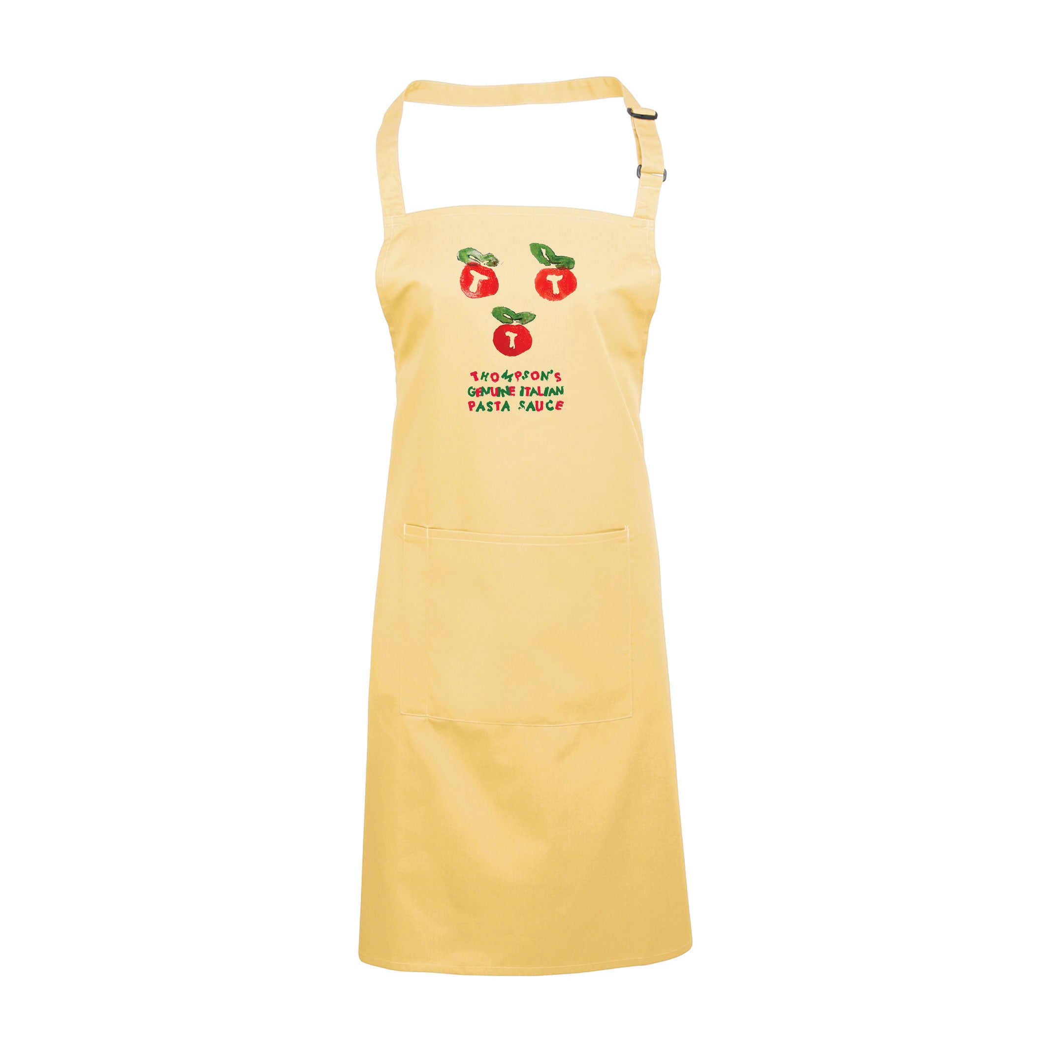 Thompson's Pasta Sauce Tomato Icon Adult's Bib Apron With Pocket-The Magic Faraway Tree Shop
