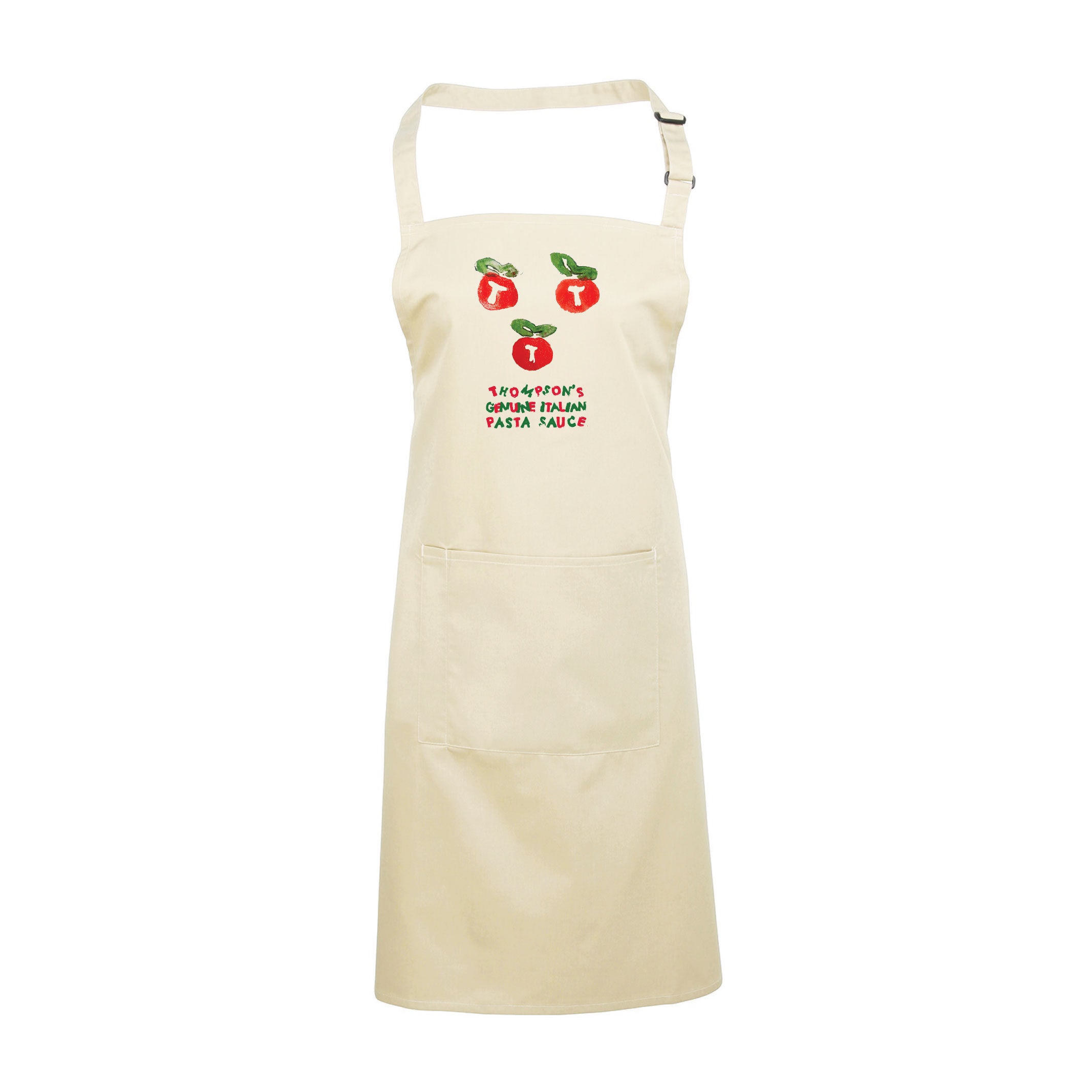 Thompson's Pasta Sauce Tomato Icon Adult's Bib Apron With Pocket-The Magic Faraway Tree Shop