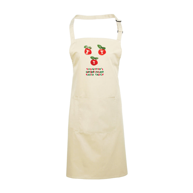 Thompson's Pasta Sauce Tomato Icon Adult's Bib Apron With Pocket-The Magic Faraway Tree Shop